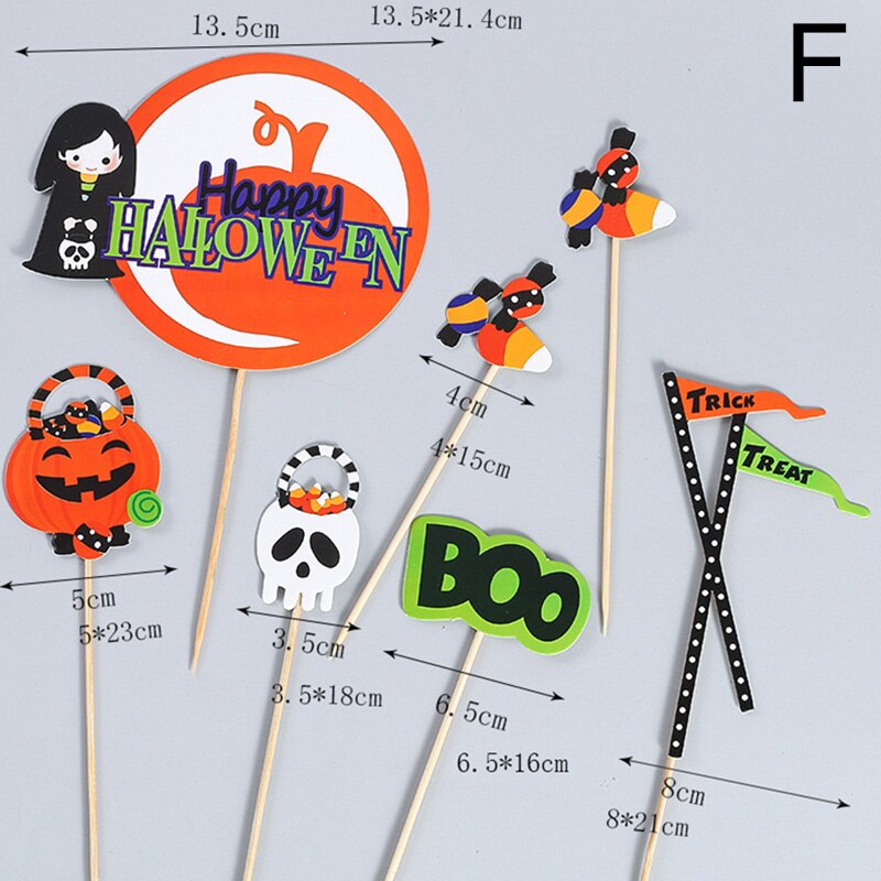 Decoración Para tarta de Halloween, signo de inserción, decoración para de Halloween, decoración para tarta, postre, calabaza: F