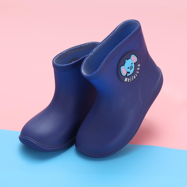 Neue freundlicher Gummi Stiefel Tiere Karikatur freundlicher Regen Stiefel Anti Unterhose Baby Jungen Mädchen Wasser Schuhe Wasserdichte Kleinkind Regen: Blau / 8