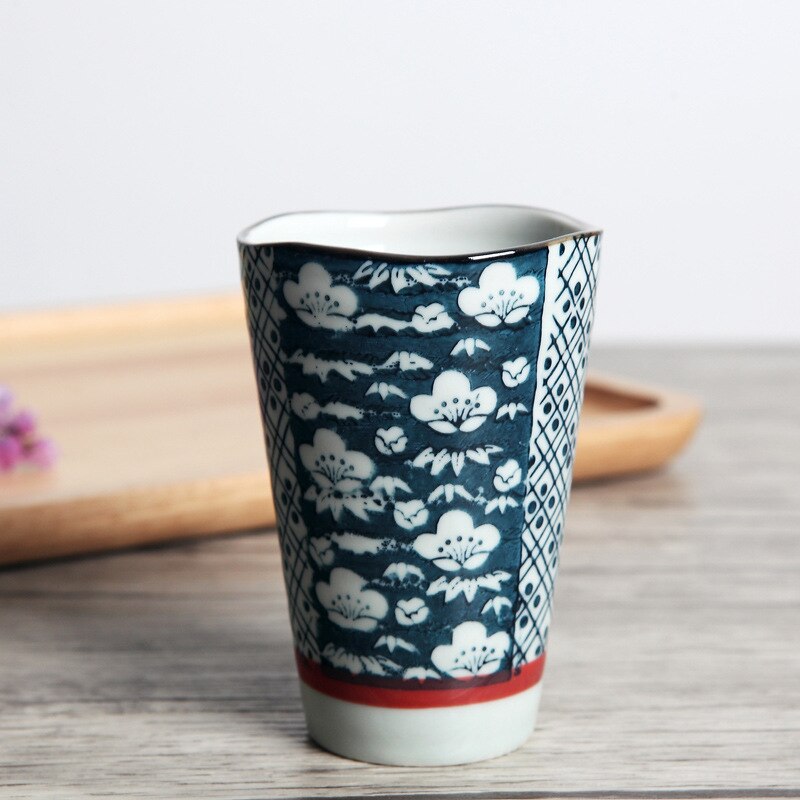 Nimitime japansk keramikkopp handmålad blommig tekopp kaffekopp ölmuggset: 02