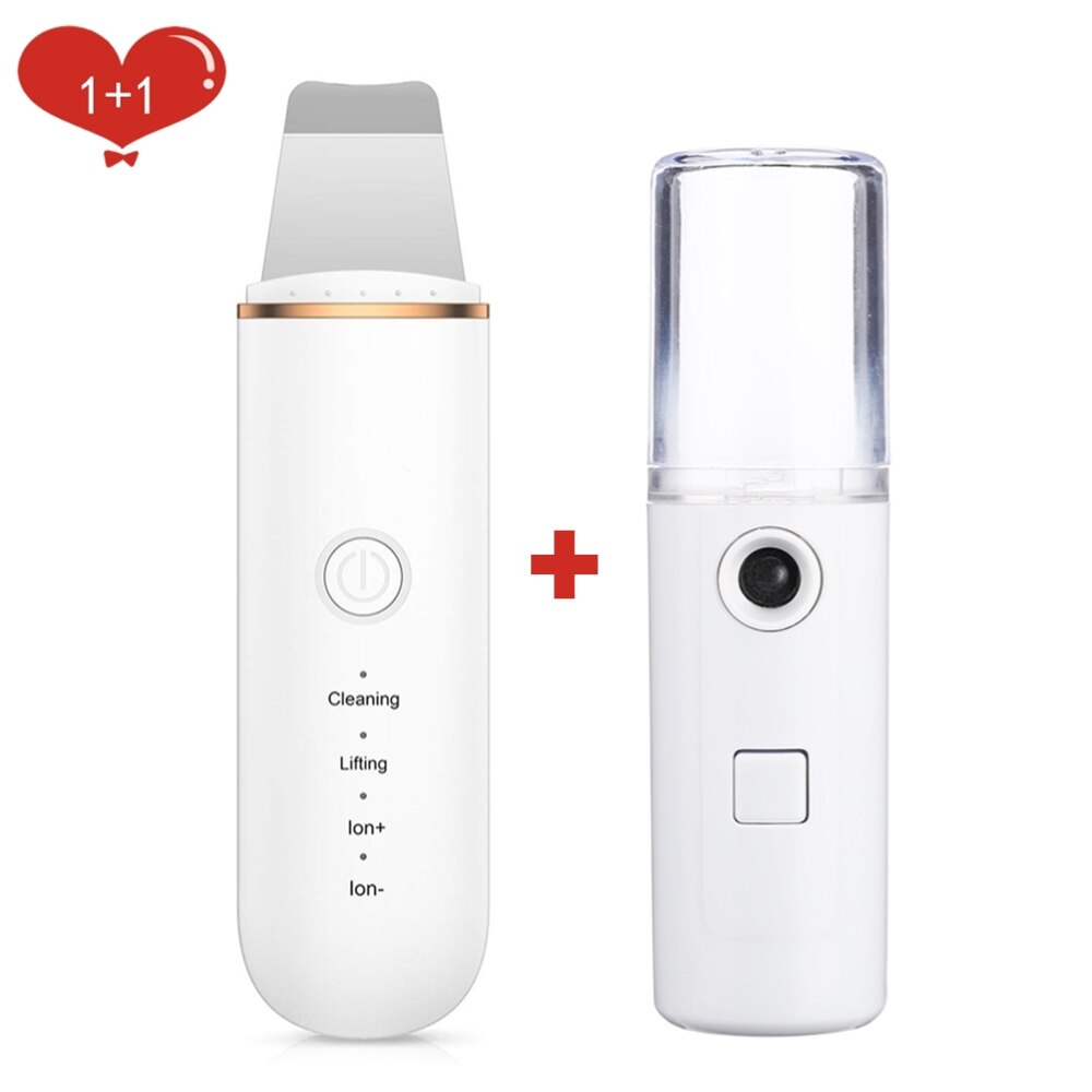 Exfoliador ultrasónico de piel exfoliante Extractor Facial limpieza profunda dispositivo de belleza + rejuvenecimiento de la piel Nano vapor de niebla Facial: kit