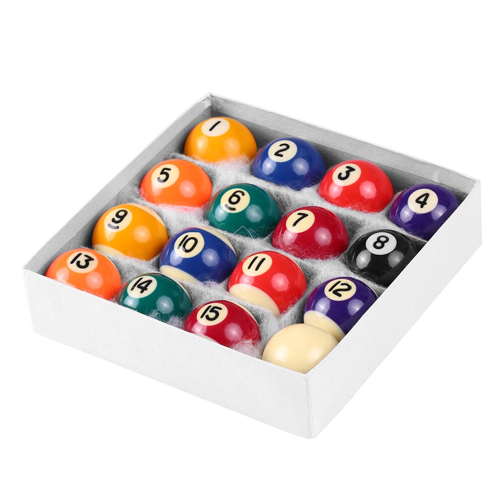 16PCS 38MM Children Kids Billiards Table Balls Set Resin Small Pool Cue Balls Set ball game