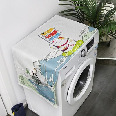Japanse Stijl Lucky Cat Eenvoudige Wasmachine Deksel Waterdicht Koelkast Deksel Magnetron Stof Doek Handdoek Cover: 04