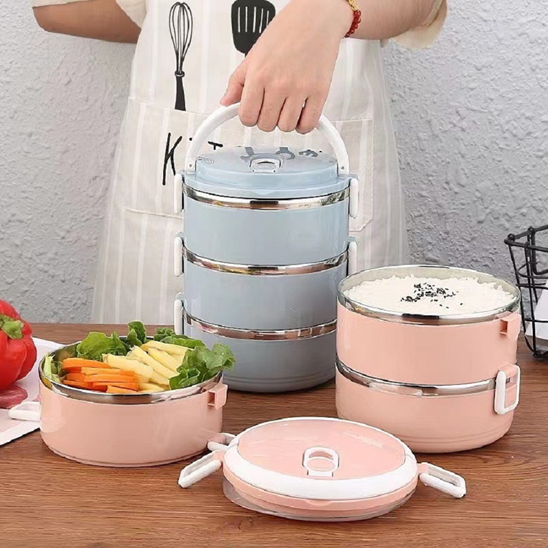 1-4 Layer Food Storage Containers Bento Lunch Box With Handle Insulated Food Container For Work School Camping Box