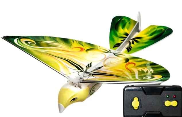 2.4 ghz rc fly rc fugl fjernbetjening legetøj e-bird flyvende fugle elektronisk mini rc drone legetøj til fødselsdag drenge piger: Grøn