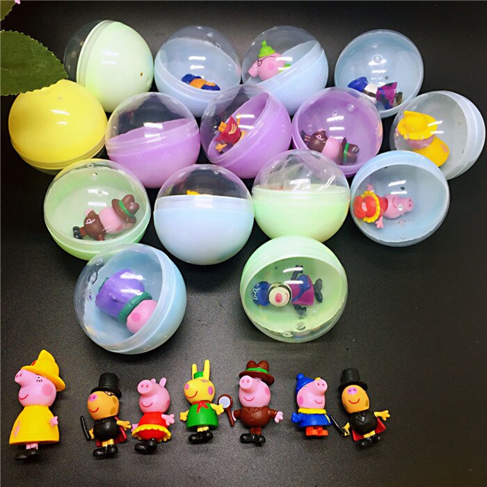 10pc/lot 45mm diameter plastic color balls capsules toys with inside mini dolls toys randomly mix for vending machine: NO.11