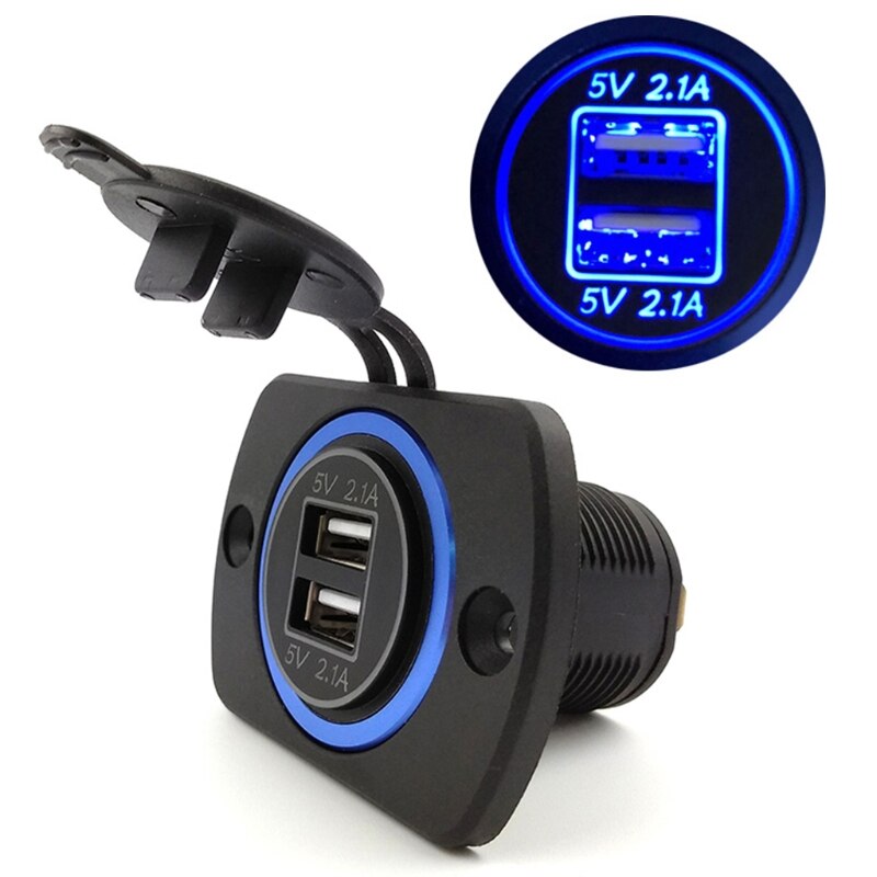 DIY 12 v 24 v Dual USB Auto Charger Power Panel 5 v 2.1A voor iphone Auto Boot Marine