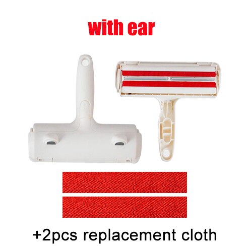 Épilateur de poils d'animaux à 2 voies, rouleau pour enlever les peluches, brosse pour chiens et chats, vêtements, tapis, brosse de nettoyage, rasoir: with two cloth