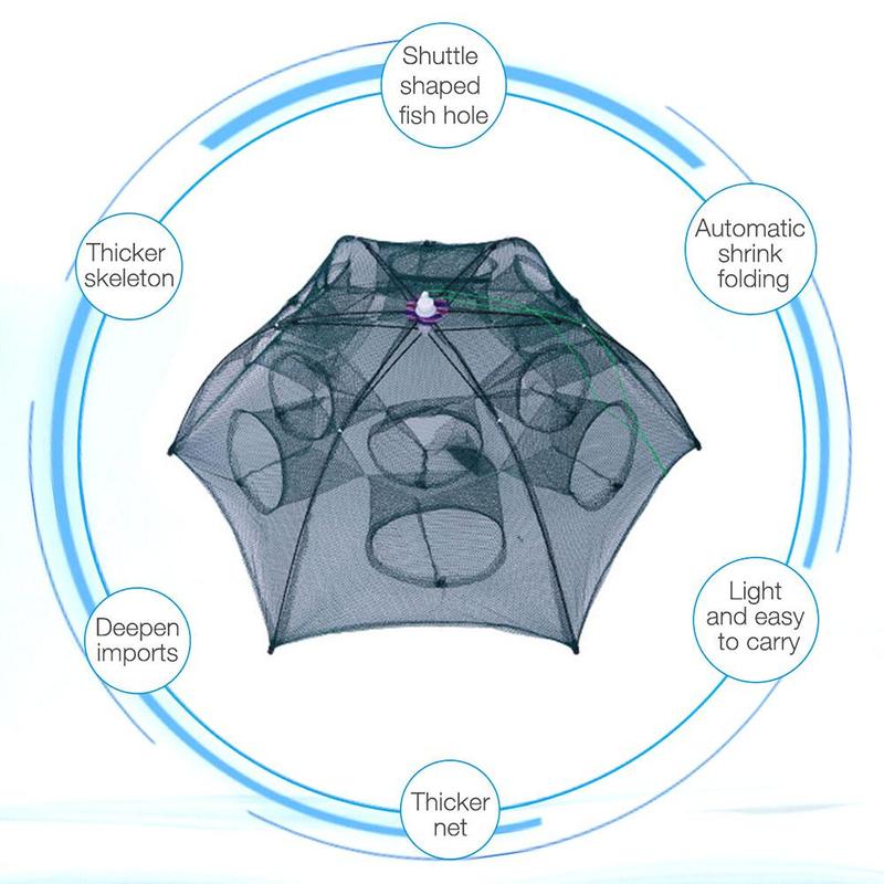 Automatic folding lobster cage fishing nets Hand throw net prawns Bold Umbrella cage Fishing gear Shrimp catching
