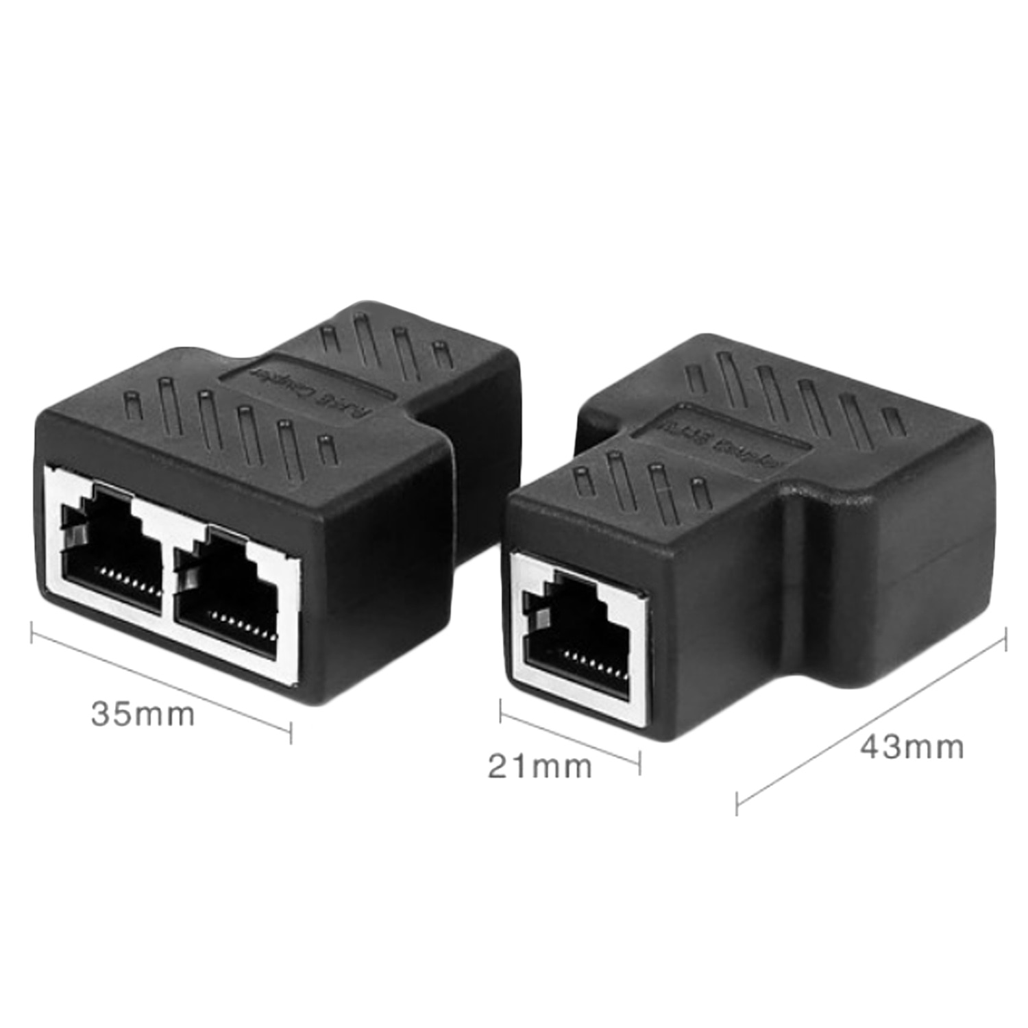 1 to 2 Way LAN Ethernet Network Cable Splitter Adapter RJ45 Female Splitter Socket Connector Adapter For Laptop