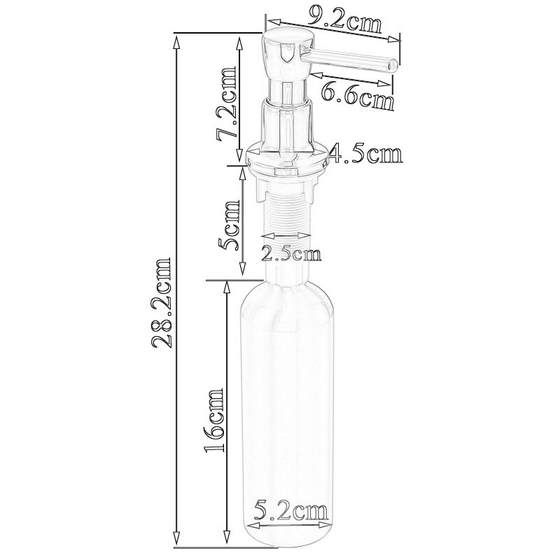 220ml Aluminum Kitchen Sink Liquid Soap Dispenser Resist Rust Kitchen Soap Bottle Touch Dispenser