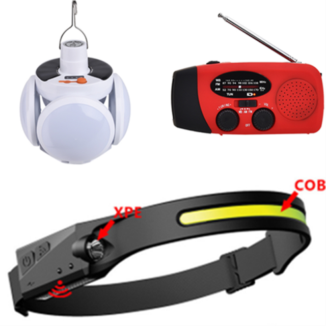 Solar Powered Radio Am/fm/noaa Weather Dynamo Led Flashlight Waterproof Outdoor Multifunctional Hand Radios Combination Headligh: XL Package