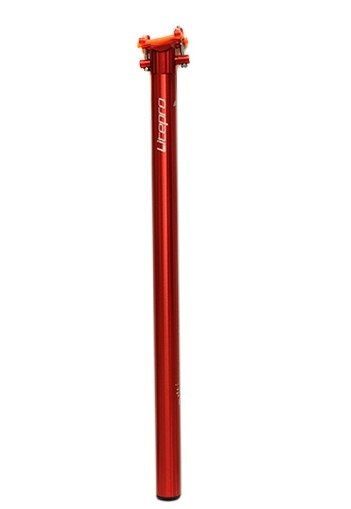 Litepro-tija de sillín de bicicleta plegable, 33,9mm x 600mm, tubo de asiento ultraligero, piezas modificadas: Rojo