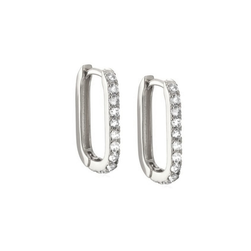 Trendy kvinde piger elskers uregelmæssige 925 sterling sølv bling øreringe til jubilæum bryllupsfest fine smykker: 1 sølv