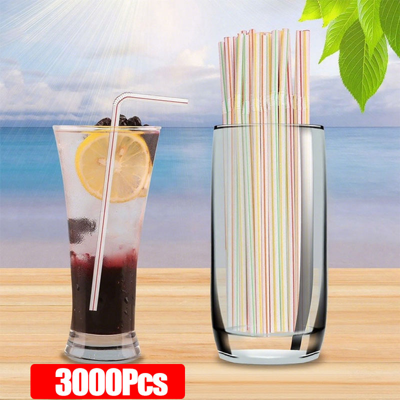 100 Pezzi) 100 Cannucce Flessibili Nere In Plastica Per Feste - Foto 7