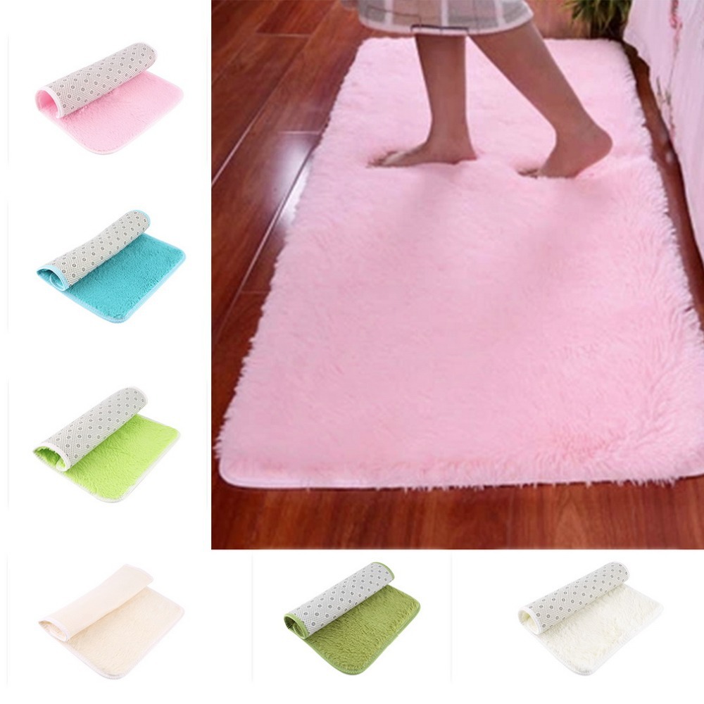 Flokati shaggy siddemåtte tæppe beige tæppe skridsikre tæpper egnet til stue og soveværelse blødt tæppe 40*60 cm 10