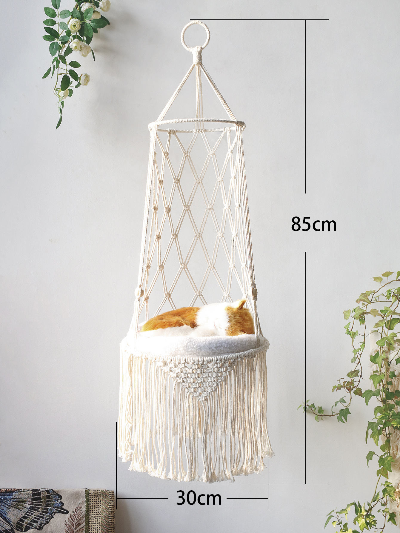 Grand hamac en macramé pour chat, balançoire suspendue, panier de lit pour chien et chat, accessoires pour animaux domestiques, maison pour chien et chat, lit pour chiot,: only  hammock2