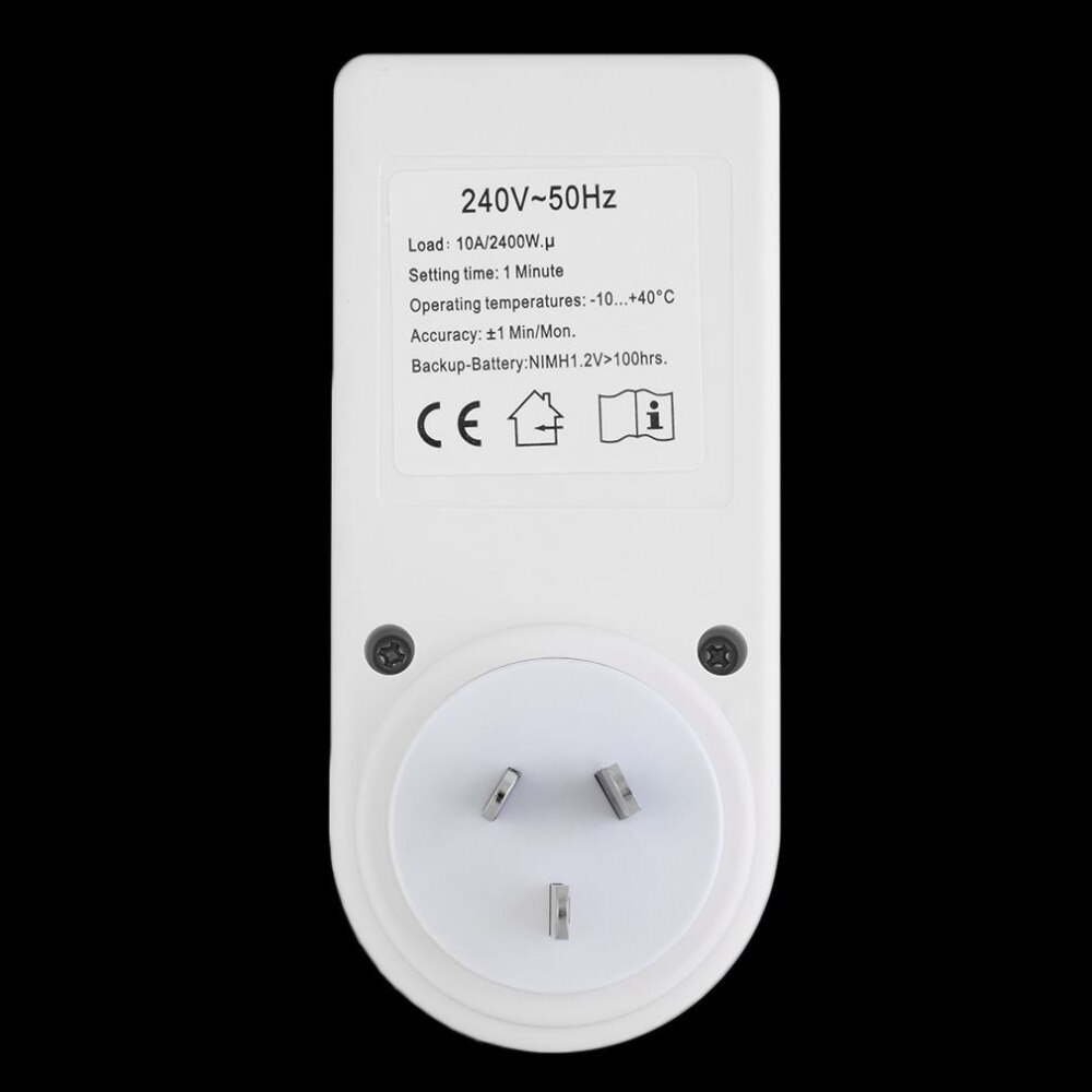 7 giorno Elettronico Digitale LCD Plug-in 12/24 Ore Timer Interruttore Presa di corrente AU Spina