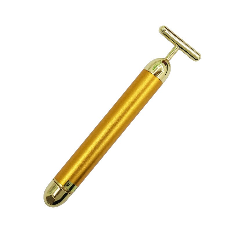 Masajeador facial con vibración de oro de 24 quilates, palo de belleza para delgazar, reafirmante de pulso, levantamiento y estiramiento de arrugas faciales