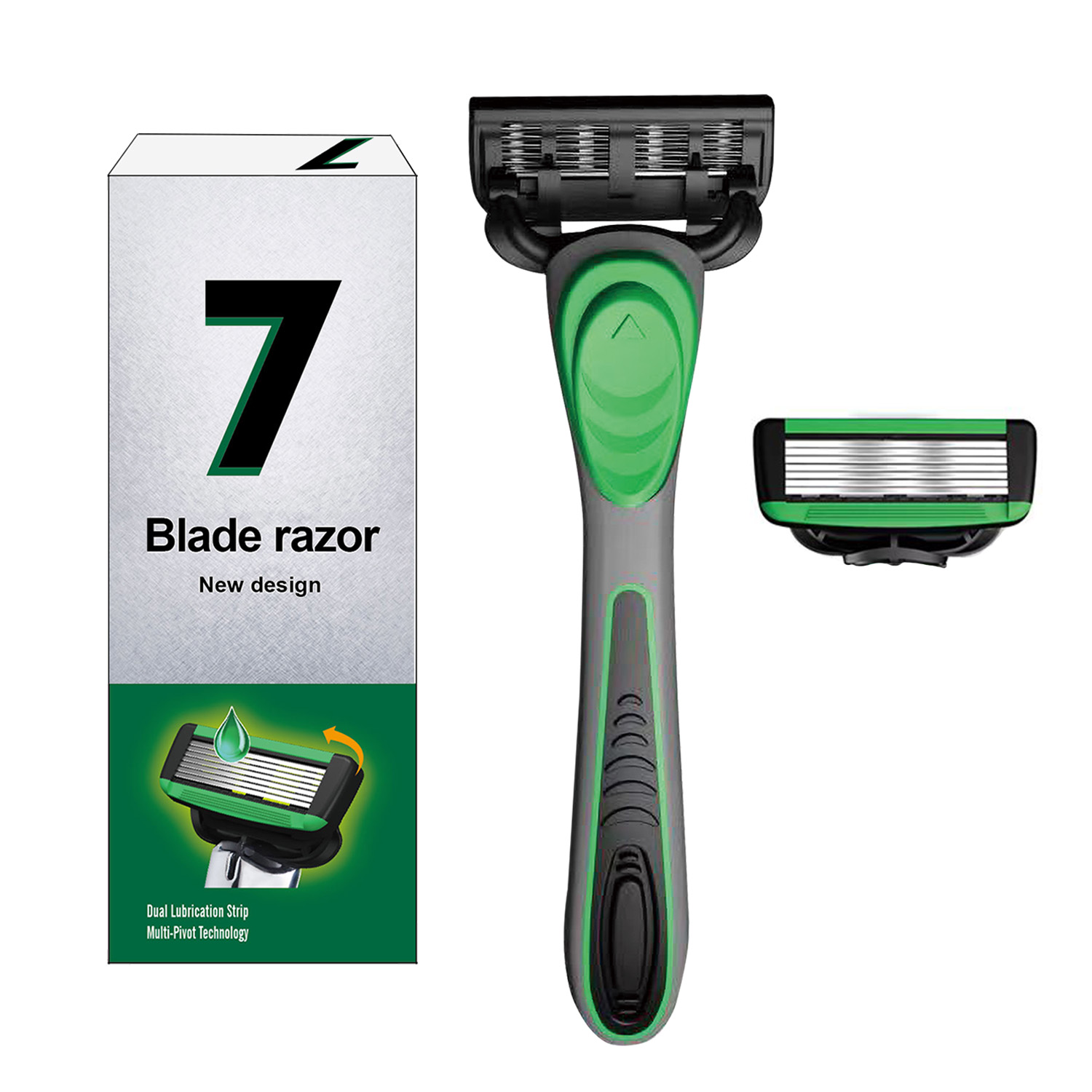 Manual Razor For Men 7-Layer Blade Shaving Knife with Replaceable Blades No Skin Damage Blades Shaver Hair Removal Knife: Gold