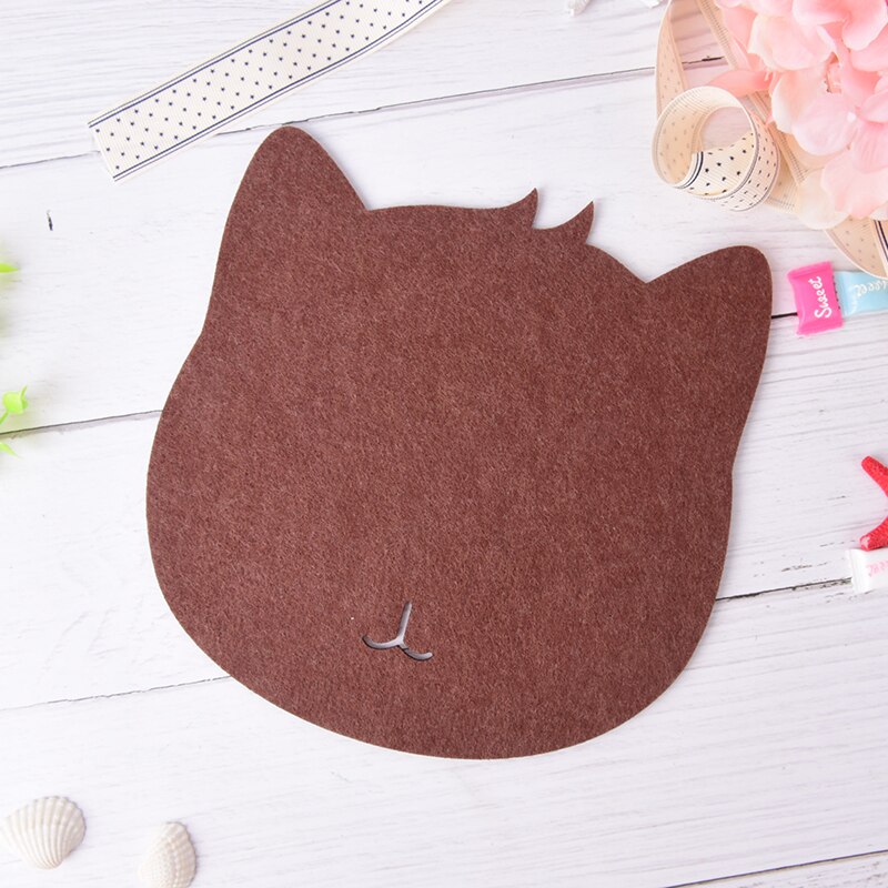 Optical Trackball PC Thicken Mouse Pad Felt Cloth 220*220*3mm Universal Cute Cat MousePad Mat for Laptop Computer Tablet PC: Coffee