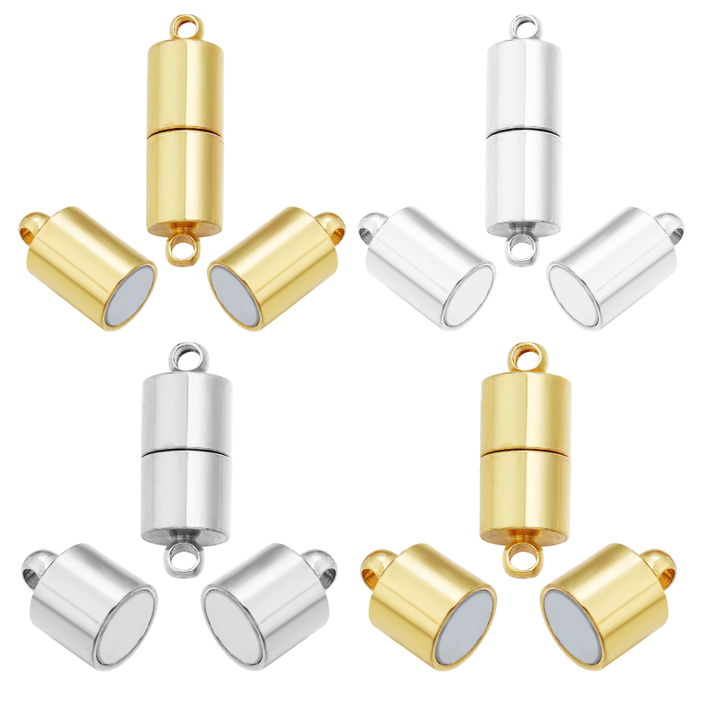 5pcs/Lot Round Strong Magnetic Clasps Magnet End Clasp Connectors for Leather Cord Bracelet Jewelry Hook Making Findings Wholesa