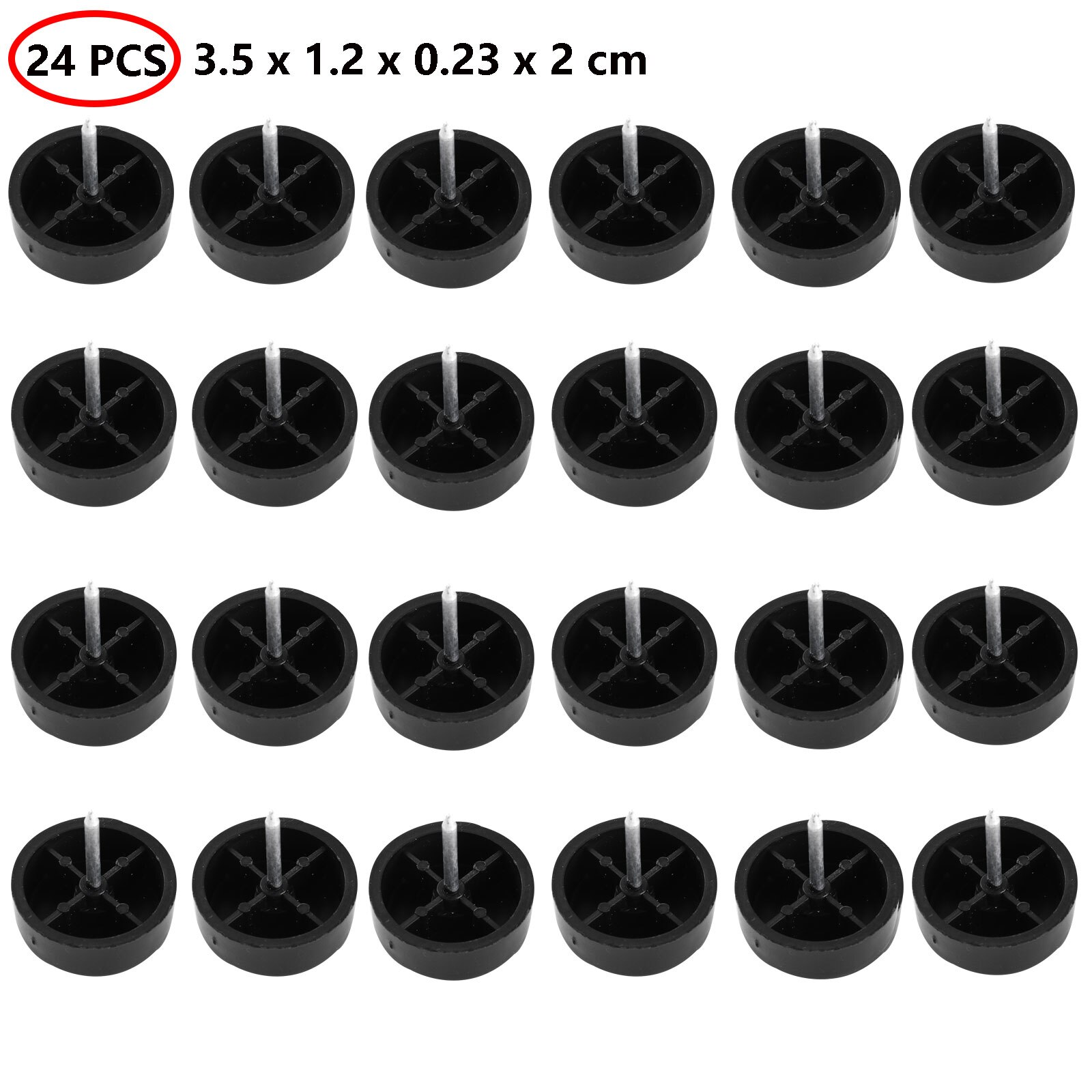 24 Nail-On Table Chair Slider Glide Pads Legs Protector Tacks Plastic Feet Mats Anti Slip Foot Stopper Wooden Furniture Leg Caps: Black D