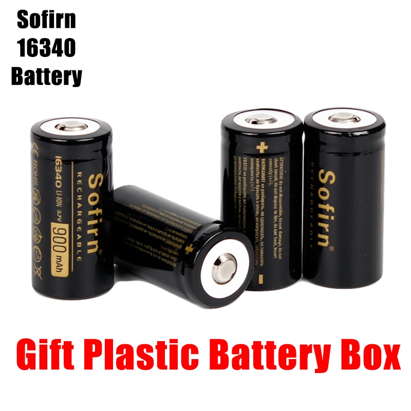 Sofirn 3.7V 16340 900 Mah Oplaadbare Batterij Lithium Batterijen Hd Mobiele Hoge Ontlading Batterijen Voor Led Zaklamp