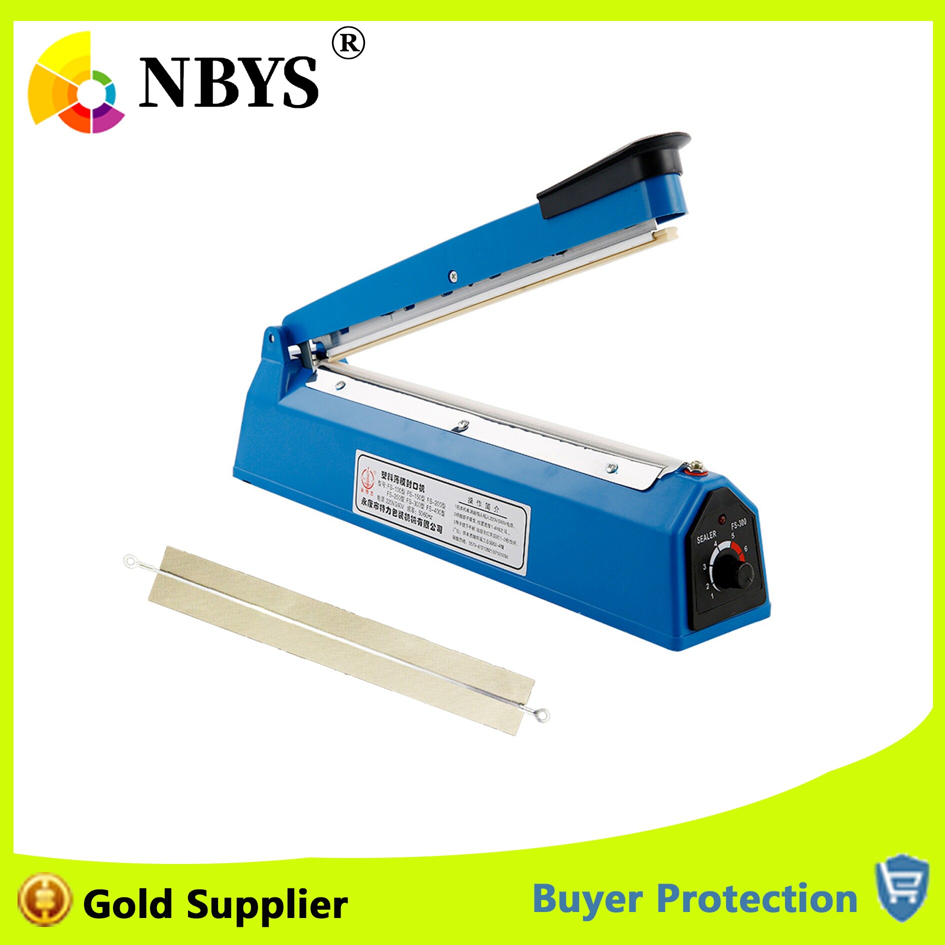 Manual Impulse Sealing Machine Film Pouch Sealer Aluminum Plastic Bag Heating Sealer 200mm 300mm Width Hand Press