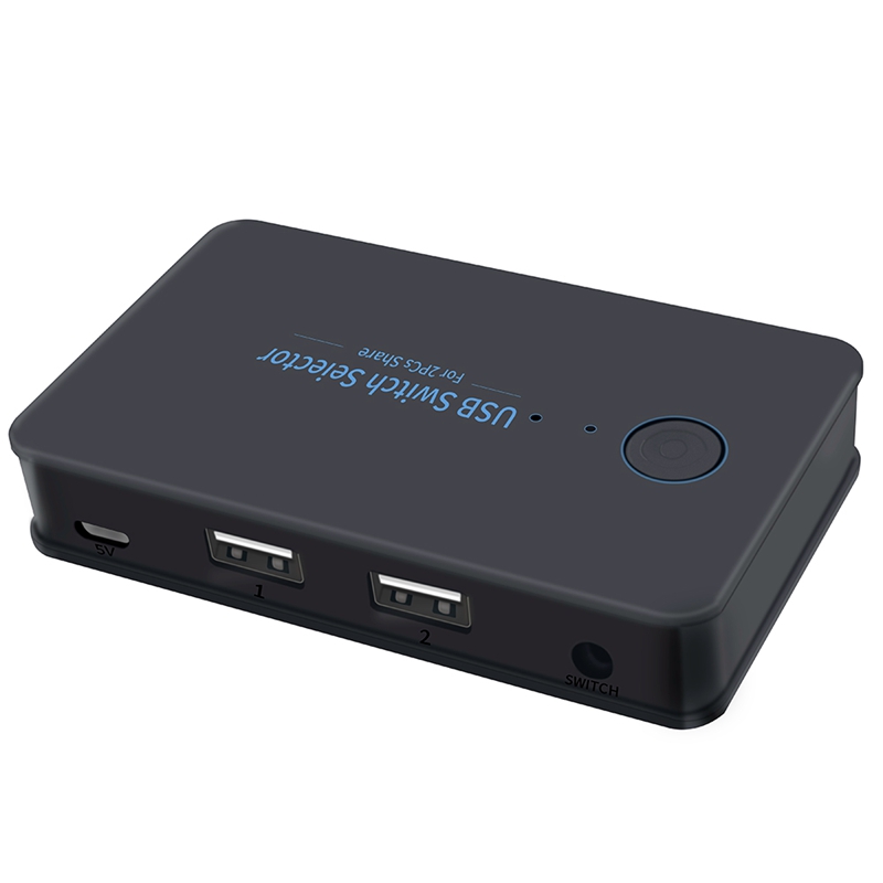 2 in 4 Out Switch Selector 2 Port Pcs Sharing 4 Devices USB2.0 for Keyboard Mouse Scanner Printer Hub Multifunctional