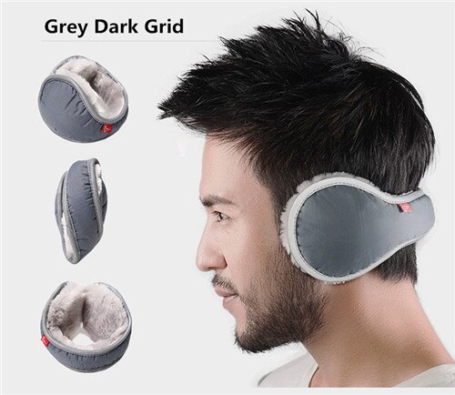 Vattentäta varma hörselkåpor vintervikbara reflekterande hörselskydd täcker kyltåliga justerbara hörselkåpor: Grå