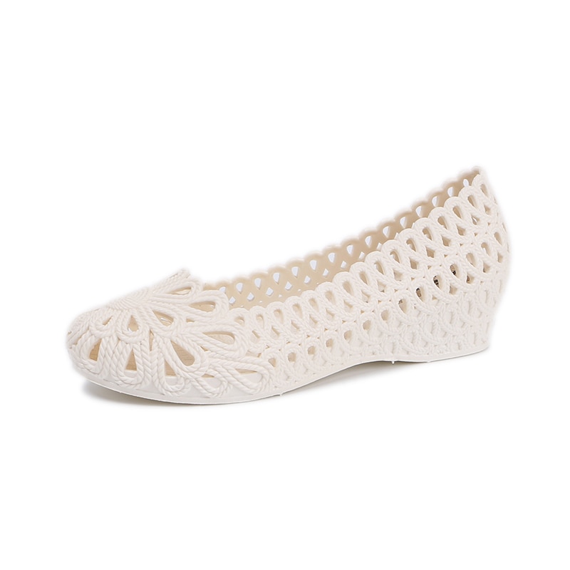 plastic sandals women hollow out slip on wedges jelly sandals walking shoes beach sandals big size 41 4h81