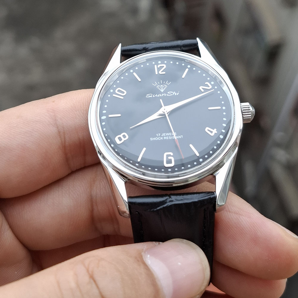 Genuine Shanghai Mechanical Watch Manual Winding 17 Diamond Retro Waterproof Mens Watch Religio Masculino Watche for Men