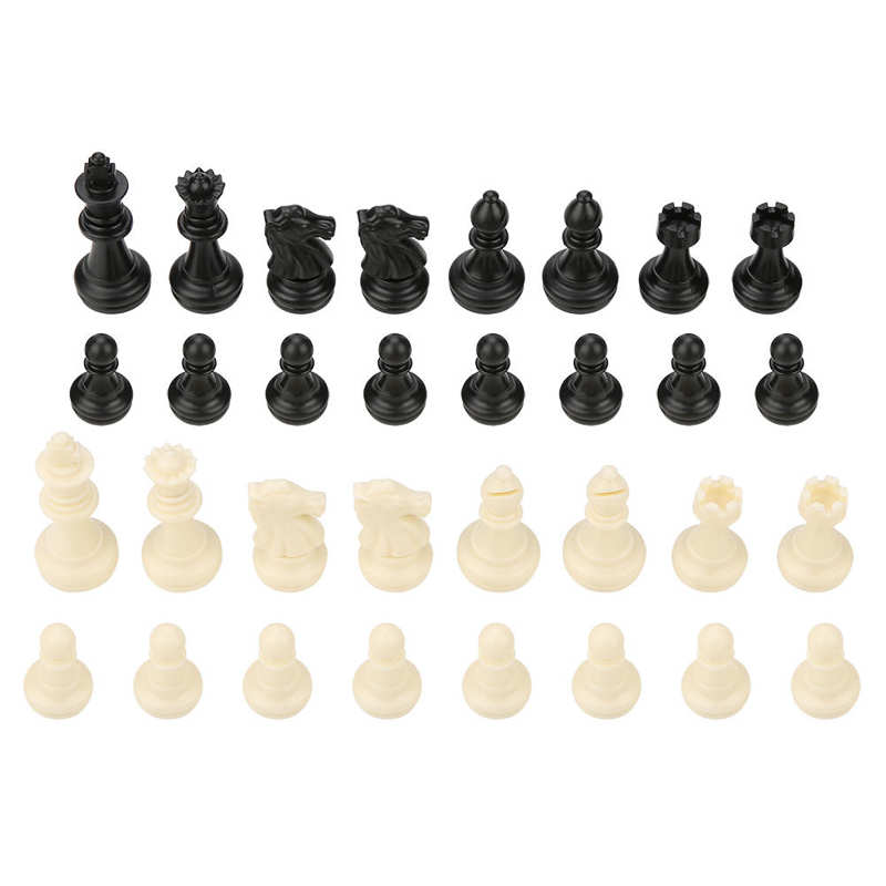 32Pcs Plastic Schaakstukken Compleet Schaakstukken Internationale Woord Schaken Set Black & White Schaken Stuk Entertainment Accessoires