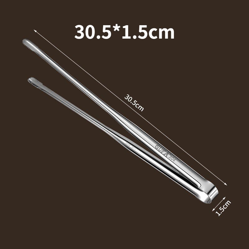 Extended Cook Party Buffet Clip Stainless Steel Barbecue Bread Tongs Food Steak Tongs Lengthened Barbecue Tongs Kitchen Gadgets: L