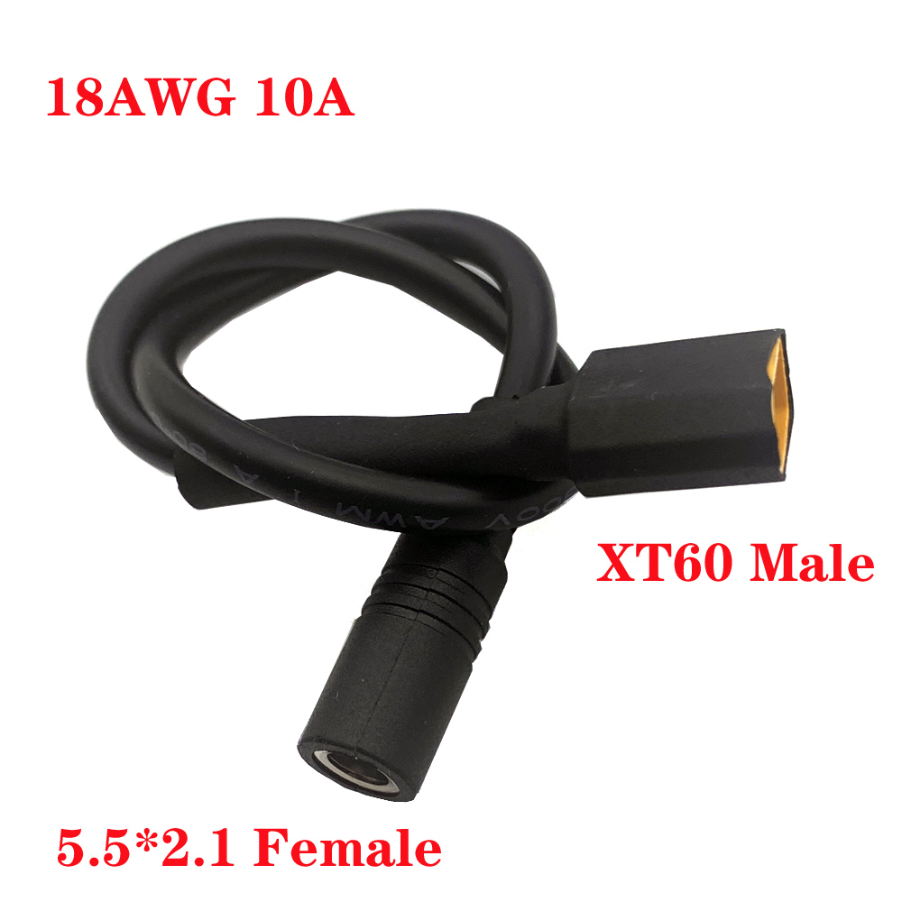 XT60 Male/Female Connector To DC5525/5521 Power Cable 5.5*2.5 5.5*2.1mm Adaptor Glasses Battery Charging Conversion Wire 10A 15A