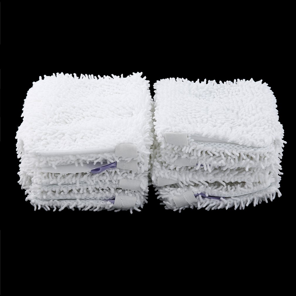 8 stk. udskiftningspude til moppehoved til haj  s3501 vaskbare rengøringspuder mikrofiber maskinvaskbare klude hvid farve
