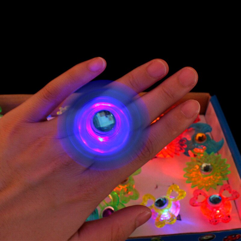 Led Fidget Spinner Ringen Flitslicht Hand Spinner Gyro Stress Relief Speelgoed Voor Kids