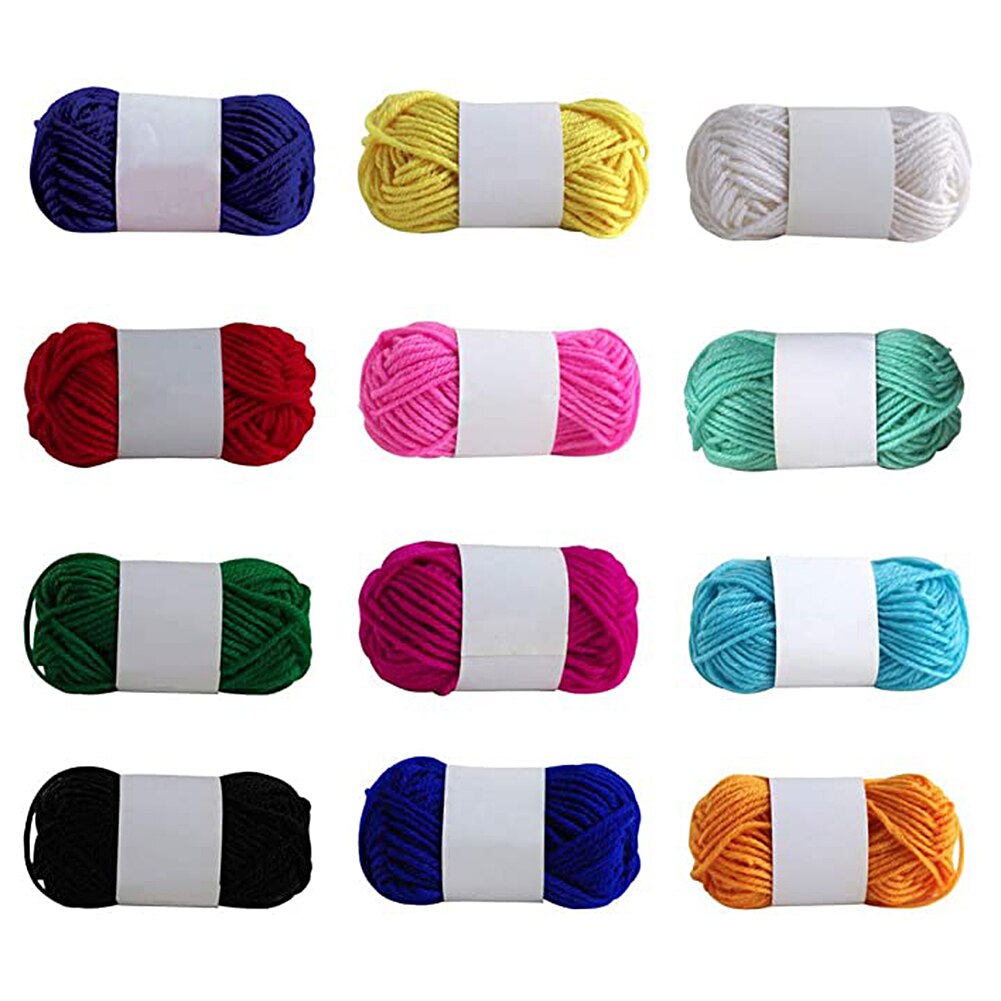 12 farbe Weben Hand Stricken Weiche Baumwolle Garn DIY Acryl Linie Wolle Garn Faden Häkeln Haken für DIY Schal NäHenne liefert: Ursprünglich Titel