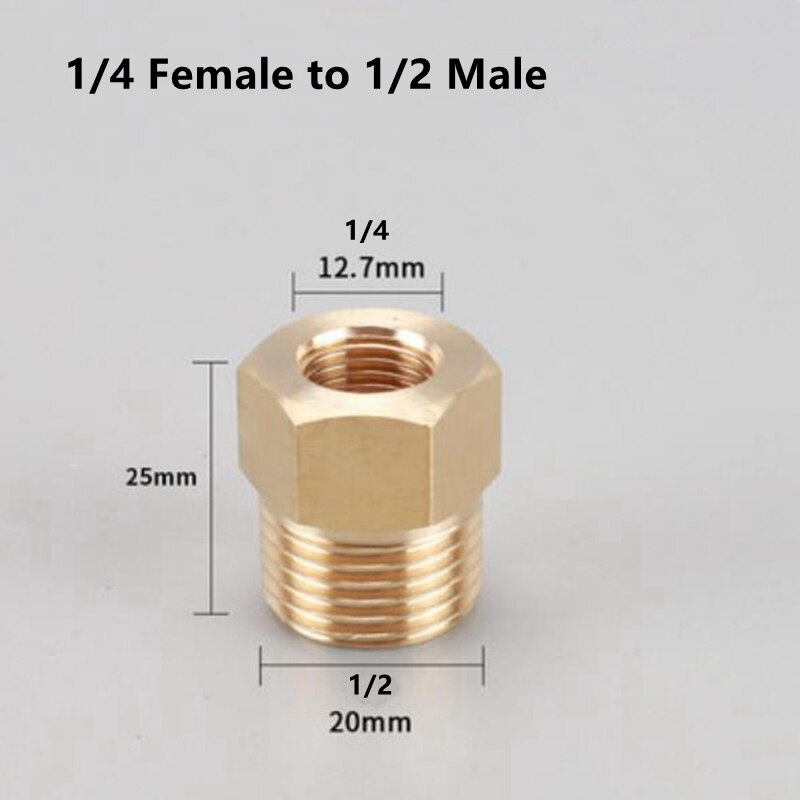 Brass 1/8 1/4 3/8 1/2 3/4 Female to Male Threaded Hex Bushing Reducer Copper Pipe Fitting Water Gas Adapter Coupler Connector: Type 6