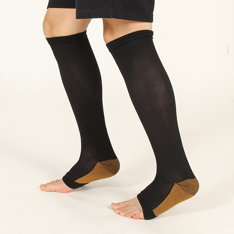 Fitness Compression Socks Circulation Pressure Leg Support Knee Sox Open Toe Sports Sock Reduce Pain Compression Stockings