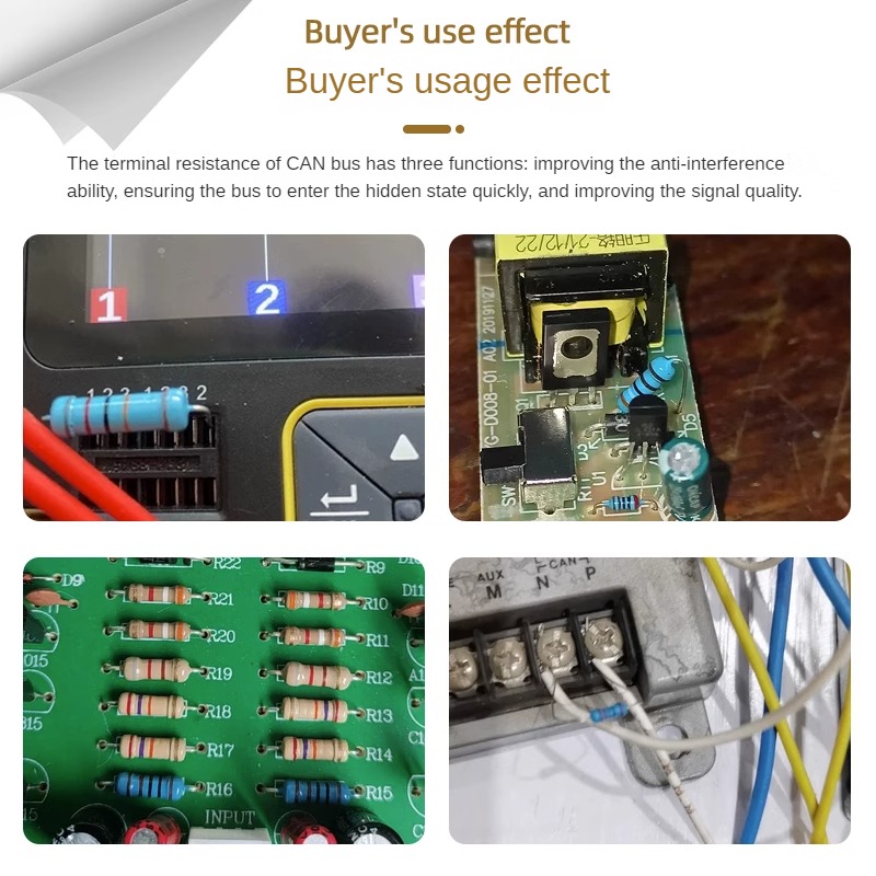 100PCS CAN Bus Matching Resistor RS485 Terminal Matching Resistor 120 Ohms 120 Ohms 485 Communication Impedance