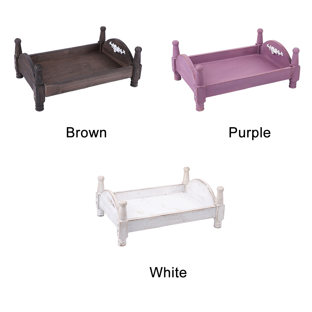 Wooden Baby Bed Infant Detachable Crib For Newborn Accessories Easy Install Mini Eco Friendly Photo Studio Photography Props
