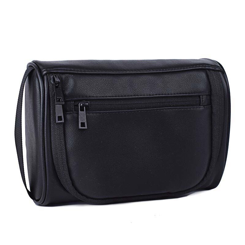 PU Leather Travelling Cosmetic Wash Bag Waterproof Men Women Makeup Toiletry Organizer Necessaries Big Capacity Shaving Handbag: Default Title