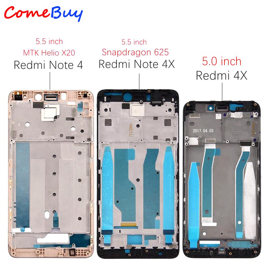 Pour Xiaomi Redmi Note 4 cadre avant Note4 écran supportant la lunette pour Redmi Note 4X cadre avant châssis milieu boîtier plaque