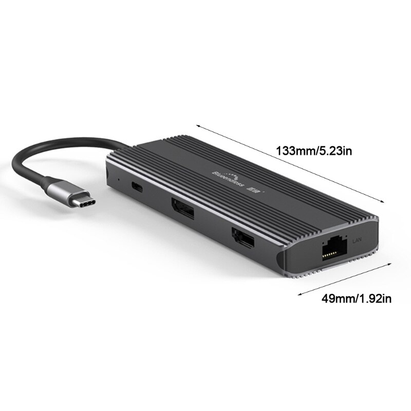 Multi-Häfen Typ C Hub Splitter 8in1 HDMI-Kompatibel USB 5GRj45 Docking Bahnhof Neue