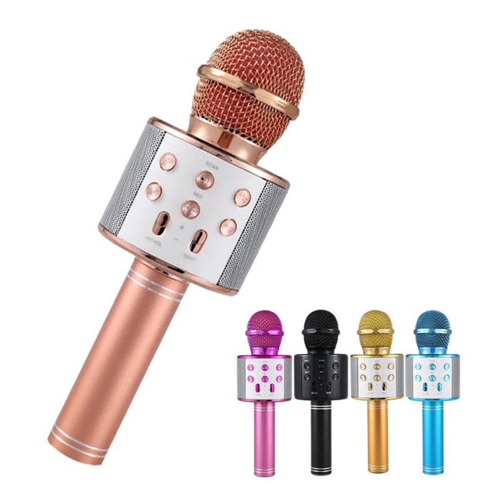 Microphone karaoké Bluetooth Microphone sans fil haut-parleur lecteur de Microfone portable enregistreur de chant micro