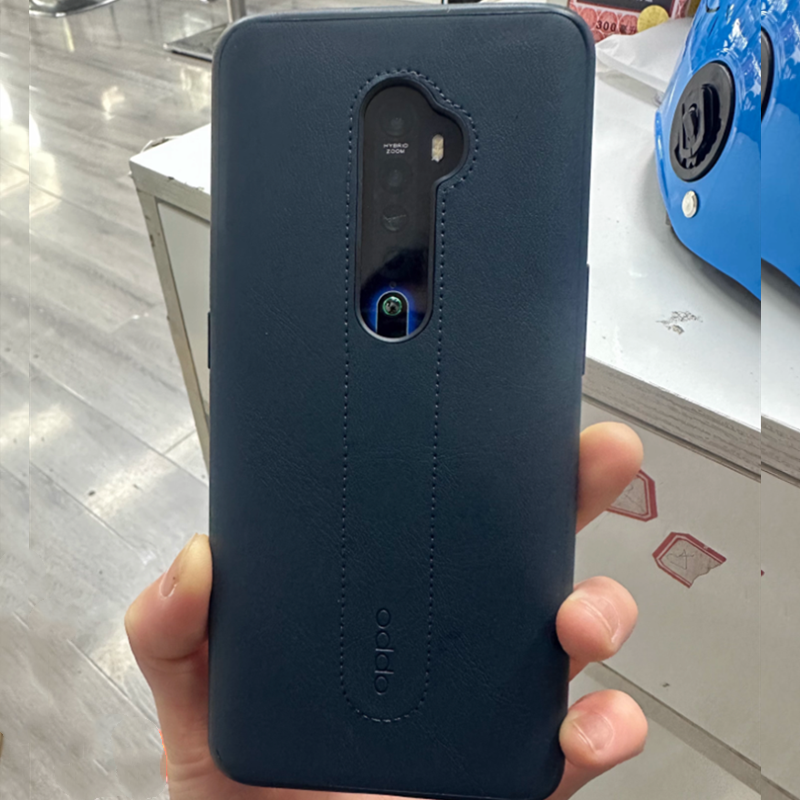 Originele hoes voor OPPO Reno 2, officieel slank zacht leer + TPU-achterkant, schokbestendige rubberen huidcoverbeschermer, zonder doos