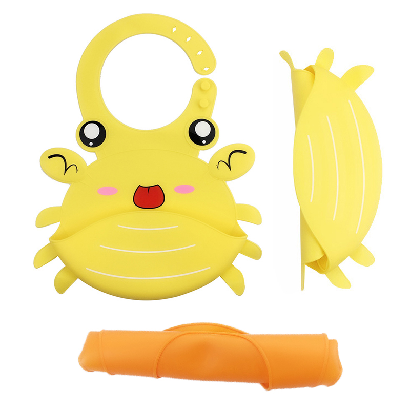 WARMOM Silicone Baby Bib Adjustable Tightness Soft Silicone Bib Waterproof Cartoon Animals Shape Bib Safe Material Baby Bib