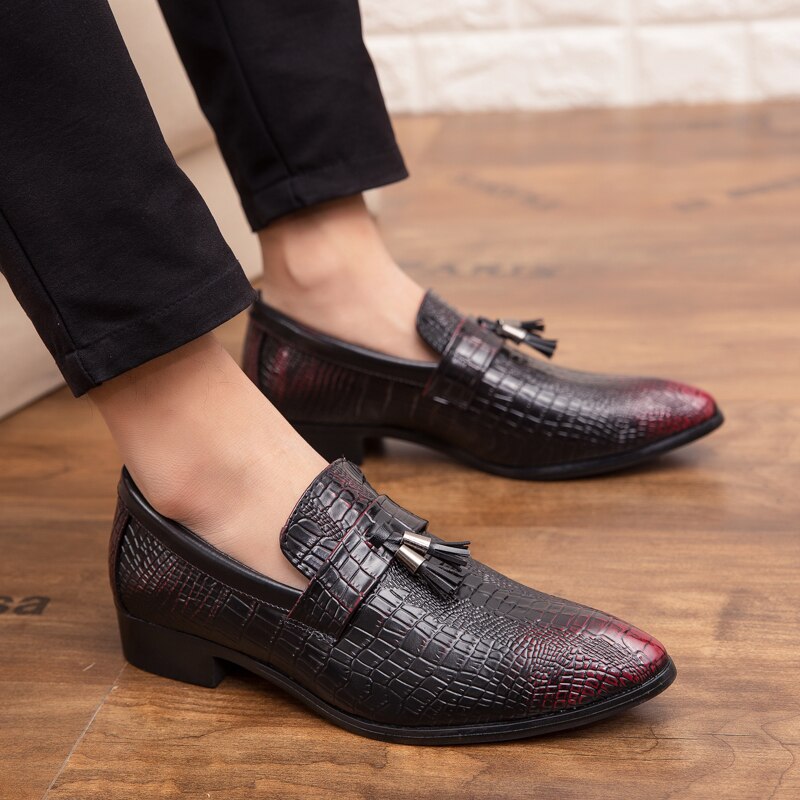 Guderian märke herrskor italienska tofs läderskor för män oxfords bröllopsskor zapato formell hombre cuero