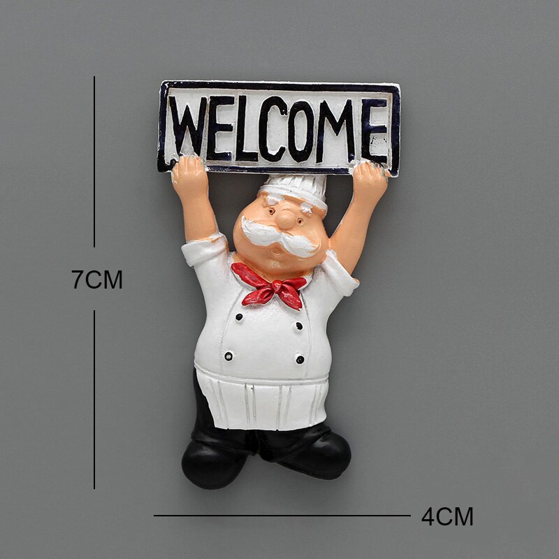 Cartoon Brood Chef Koelkast Magne 3d Koelkast Magneten Cartoon Karakter Koelkast Stickers Home Decoratie: D